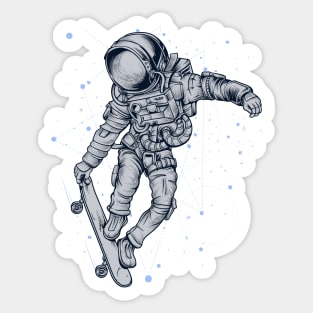 Astronaut with skateboard Sticker